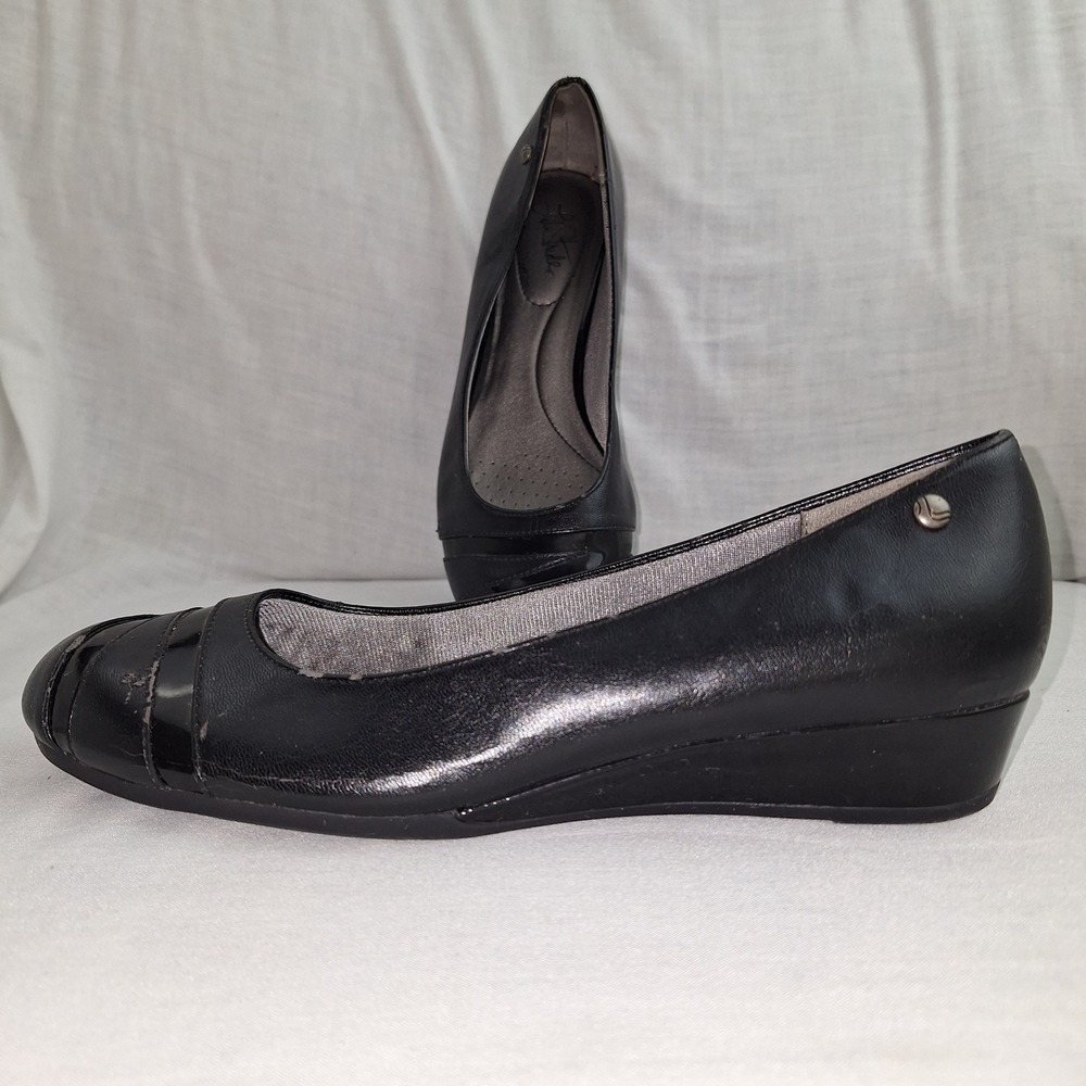 LifeStride Black 8M Wedge Faris Women 74063S Soft System Dreams Low Wedge